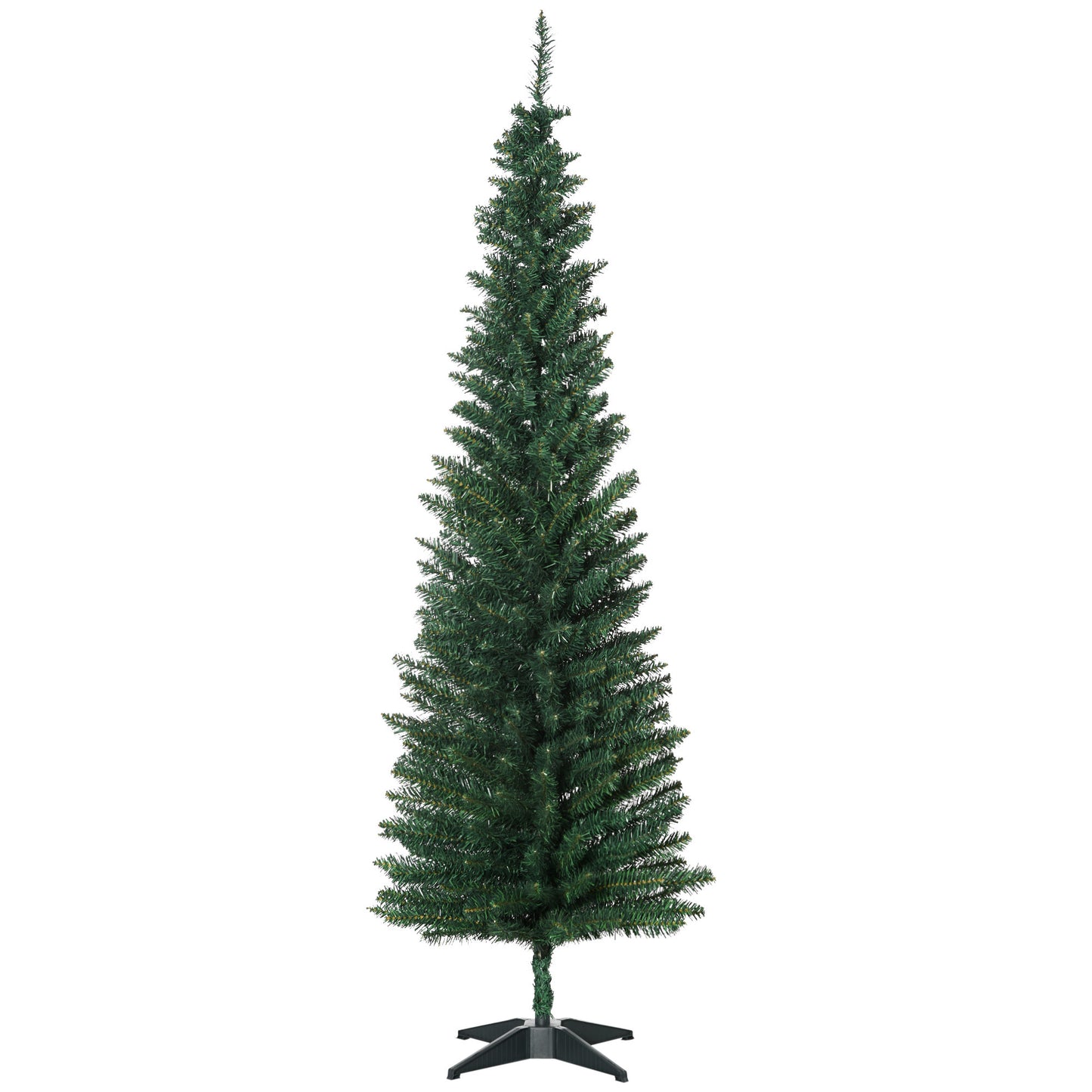 6FT Pencil Artificial Christmas Tree with Solid Stand Tips Green