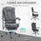 Heated 6 Points Vibration Massage Executive Office Chair, Adjustable Swivel Ergonomic High Back Desk Chair Recliner w/ Footrest, Grey