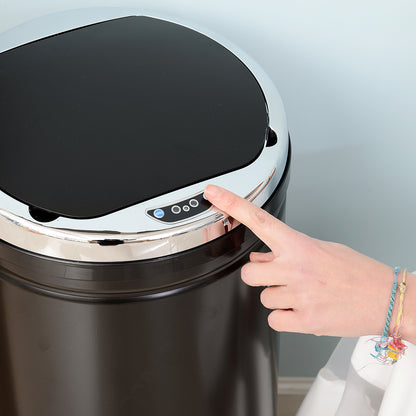 Automatic Hand Sensor Dustbin Kitchen Waste Bin Rubbish Can 50L Black