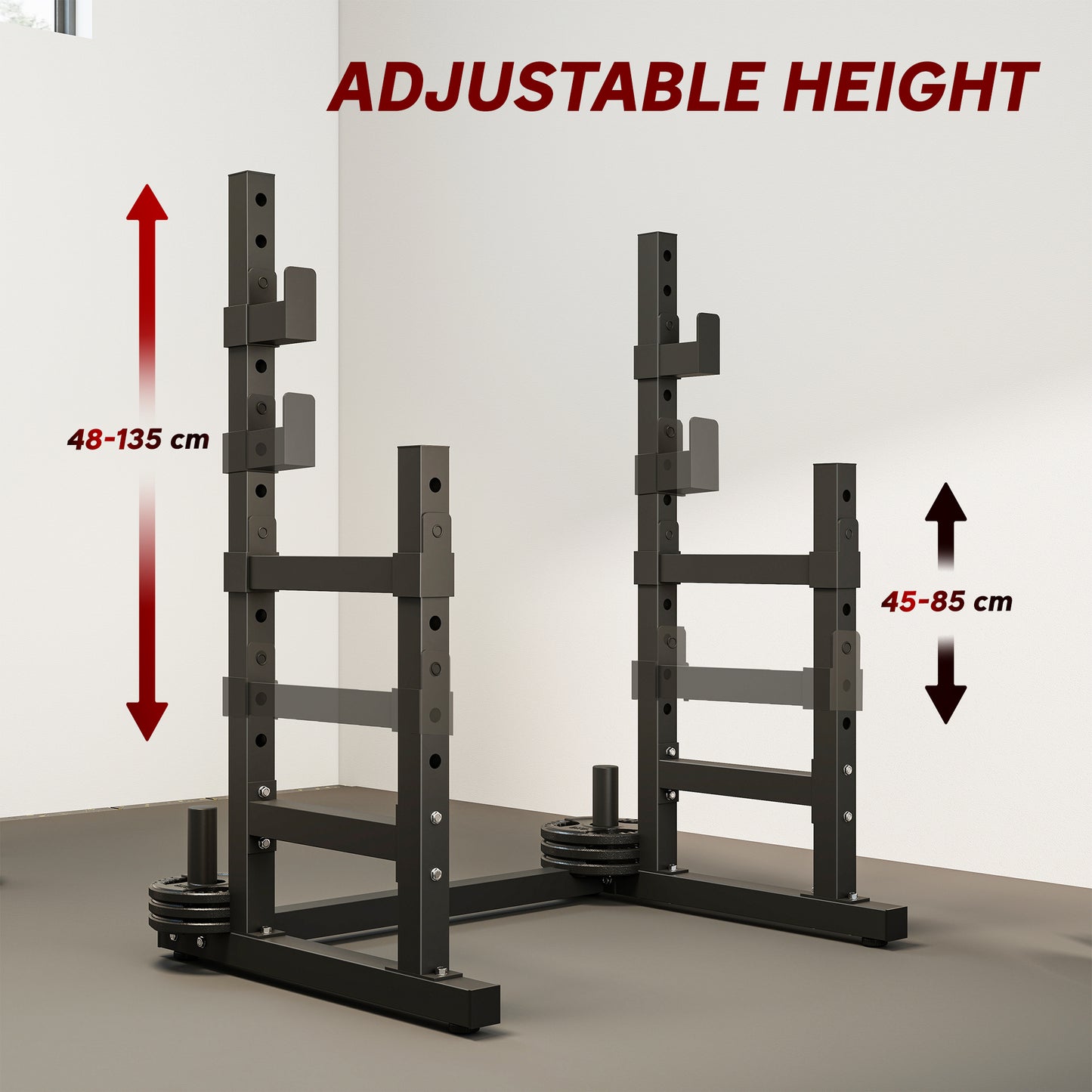 Adjustable Squat Rack, Barbell Rack Stand, Max Load 300kg
