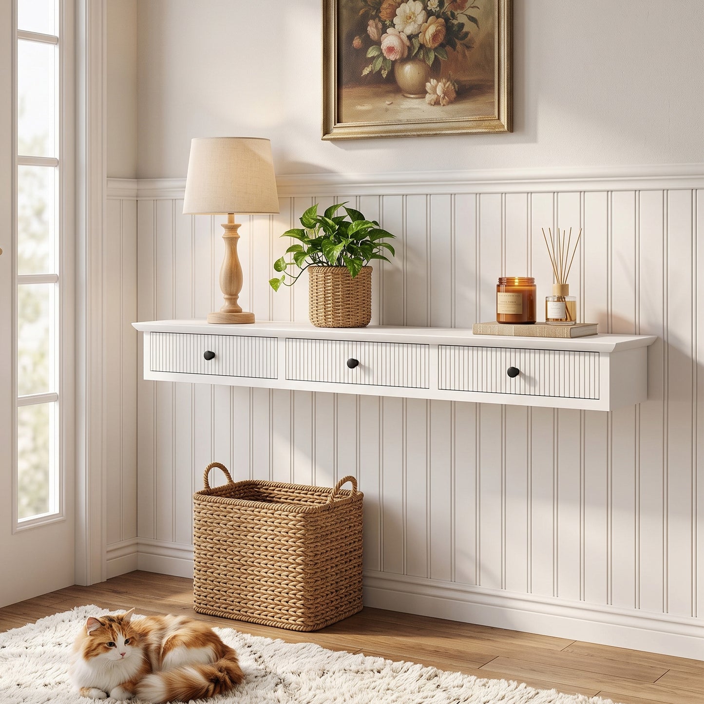 Shelf Wall-Mounted 93 x 15 x 10 cm White
