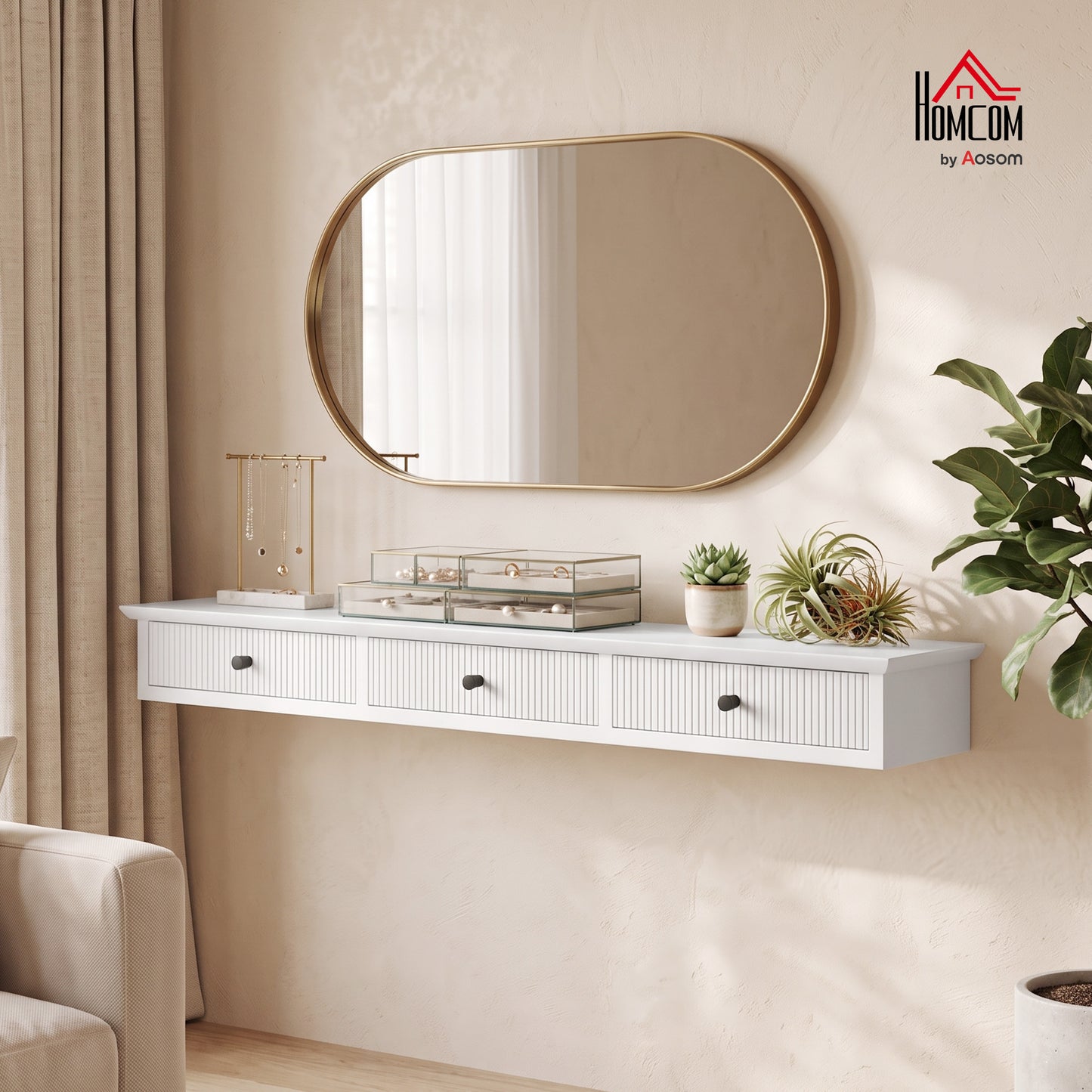 Shelf Wall-Mounted 93 x 15 x 10 cm White