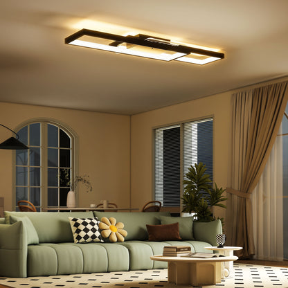 LED Ceiling Light, Dimmable Ceiling Light with Remote Control, Black
