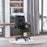 Swivel Executive Office Chair Mid Back Faux Leather Computer Desk Chair for Home with Double-Tier Padding, Arm, Wheels, Black