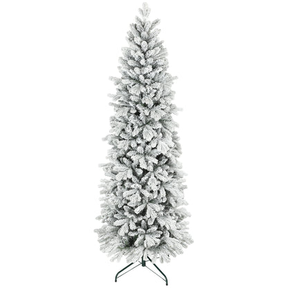 7ft Pencil Christmas Tree with Snow, Realistic Tips, Easy Assembly