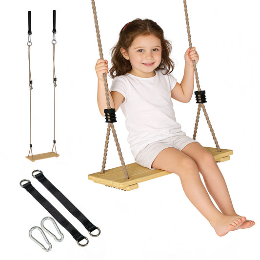 Swing Seat with Adjustable Wooden Seat for Kids