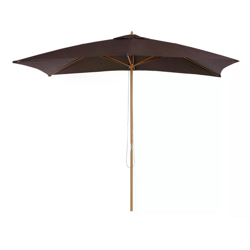 Garden Parasol Umbrella Wooden Sun Umbrella Outdoor Sun Shade Canopy, Coffee√Ø¬º¬å2 x 3m