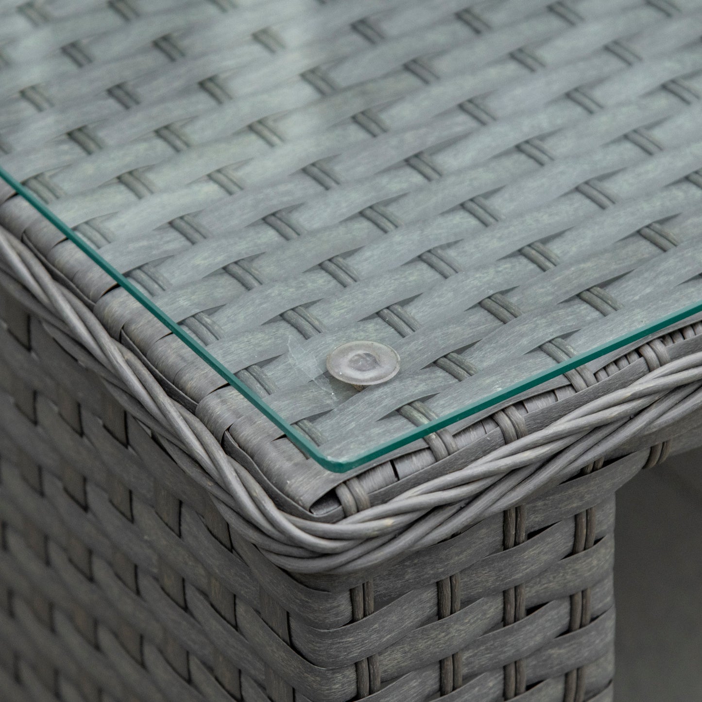 6pc Garden Furniture Set Rattan Sofa Outdoor Wicker Table Ottoman Stool