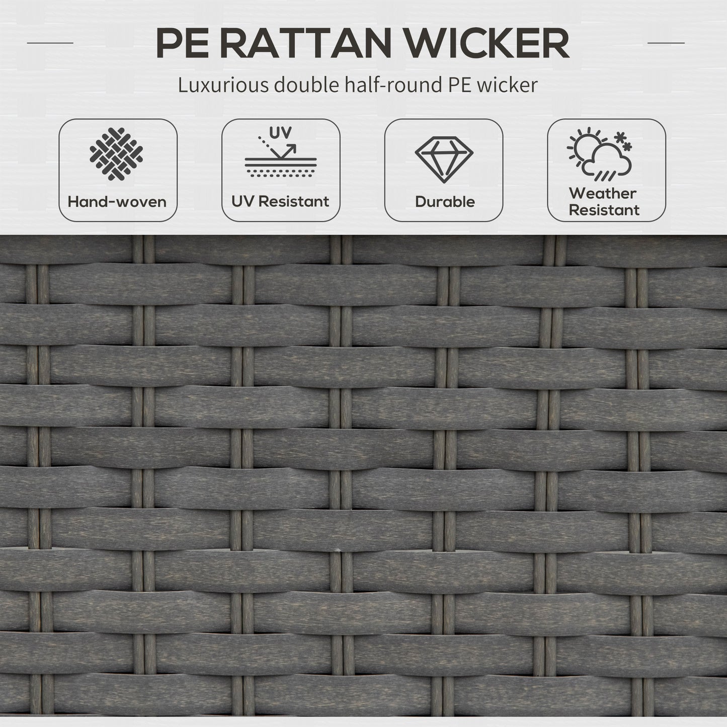 6pc Garden Furniture Set Rattan Sofa Outdoor Wicker Table Ottoman Stool