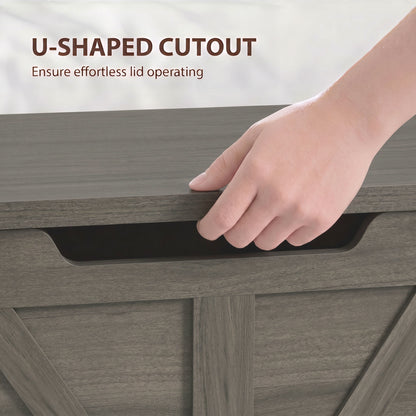 Storage Trunk for Living Room, with Safety Hinge, 80cm, Dark Grey