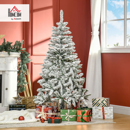 5ft Snow Flocked Artificial Christmas Tree w/ Realistic Branch Tips