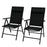 Set of 2 Patio Folding Chairs w/ Adjustable Back, Garden Dining Chairs w/ Breathable Mesh Fabric Padded Seat, Backrest, Headrest, Black