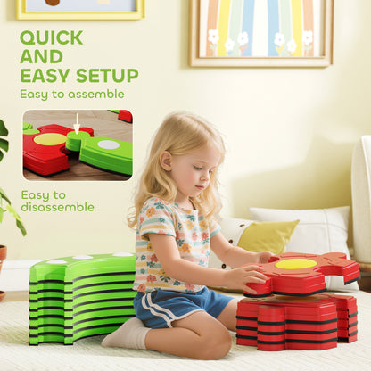 Kids Stepping Stones Balance Beam, Outdoor Indoor Sensory Toy Green