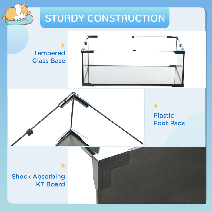 3 Tiers Hamster Cage, Gerbil Cage with Deep Glass Bottom, Non-Slip Ramps, Platforms, Hut Exercise Wheels Water Bottle for Syrian Dwarf Hamster