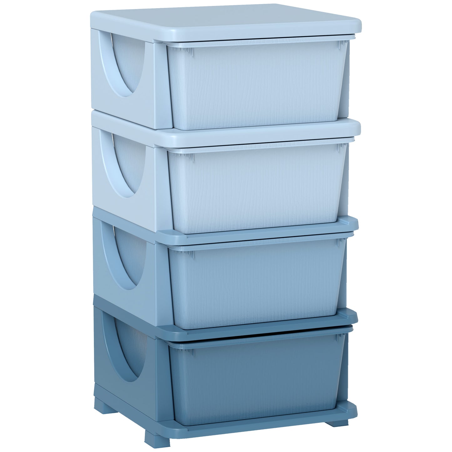 Kids Storage Units with Drawers 4 Tier Chest Dresser Tower Blue