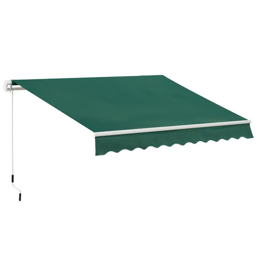 Awnings for Patio Awning Canopy Shelter Garden Sun Shade UV Blocker Weight Aluminium Frame w/ Hand Crank 3 x 2m Green