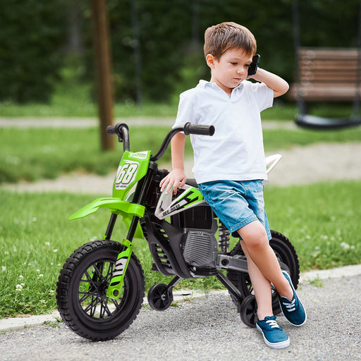 12V Kids Electric Motorbike w/ Twist Grip Throttle, Music - Green