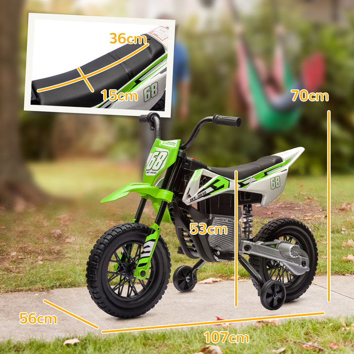 12V Kids Electric Motorbike w/ Twist Grip Throttle, Music - Green