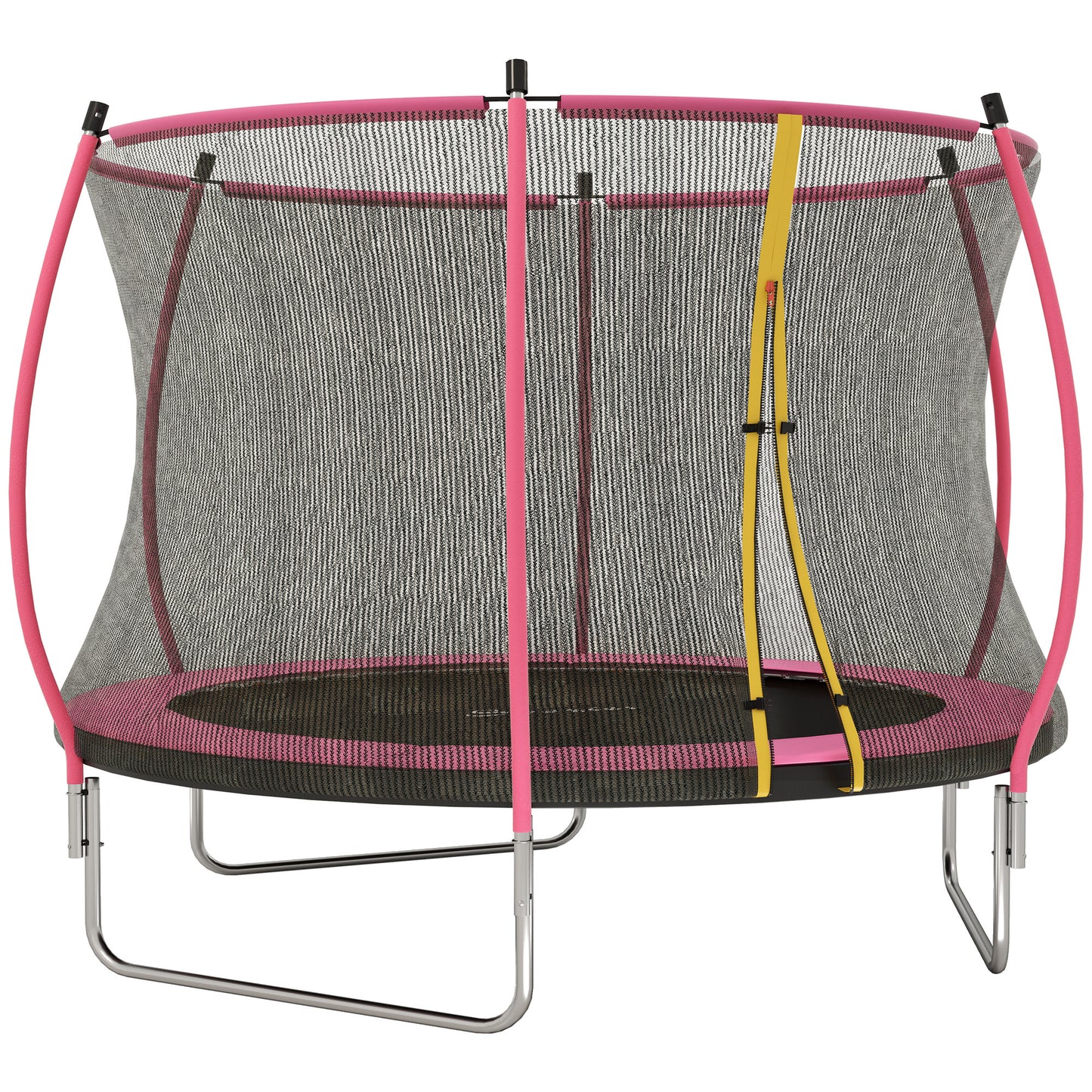 10ft Trampoline with Enclosure Net and Spring Cover, Pink