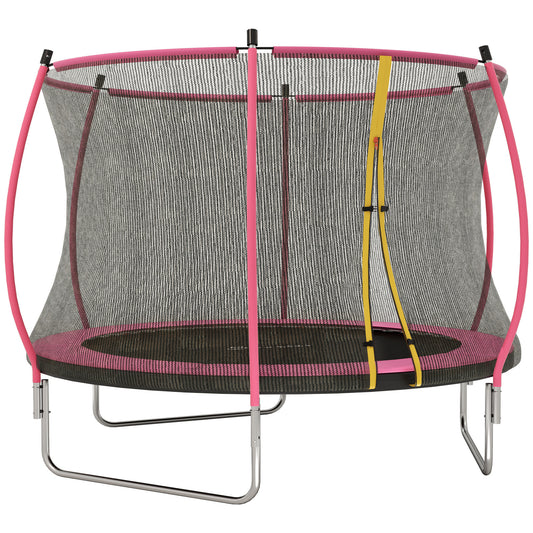 10ft Trampoline with Enclosure Net and Spring Cover, Pink