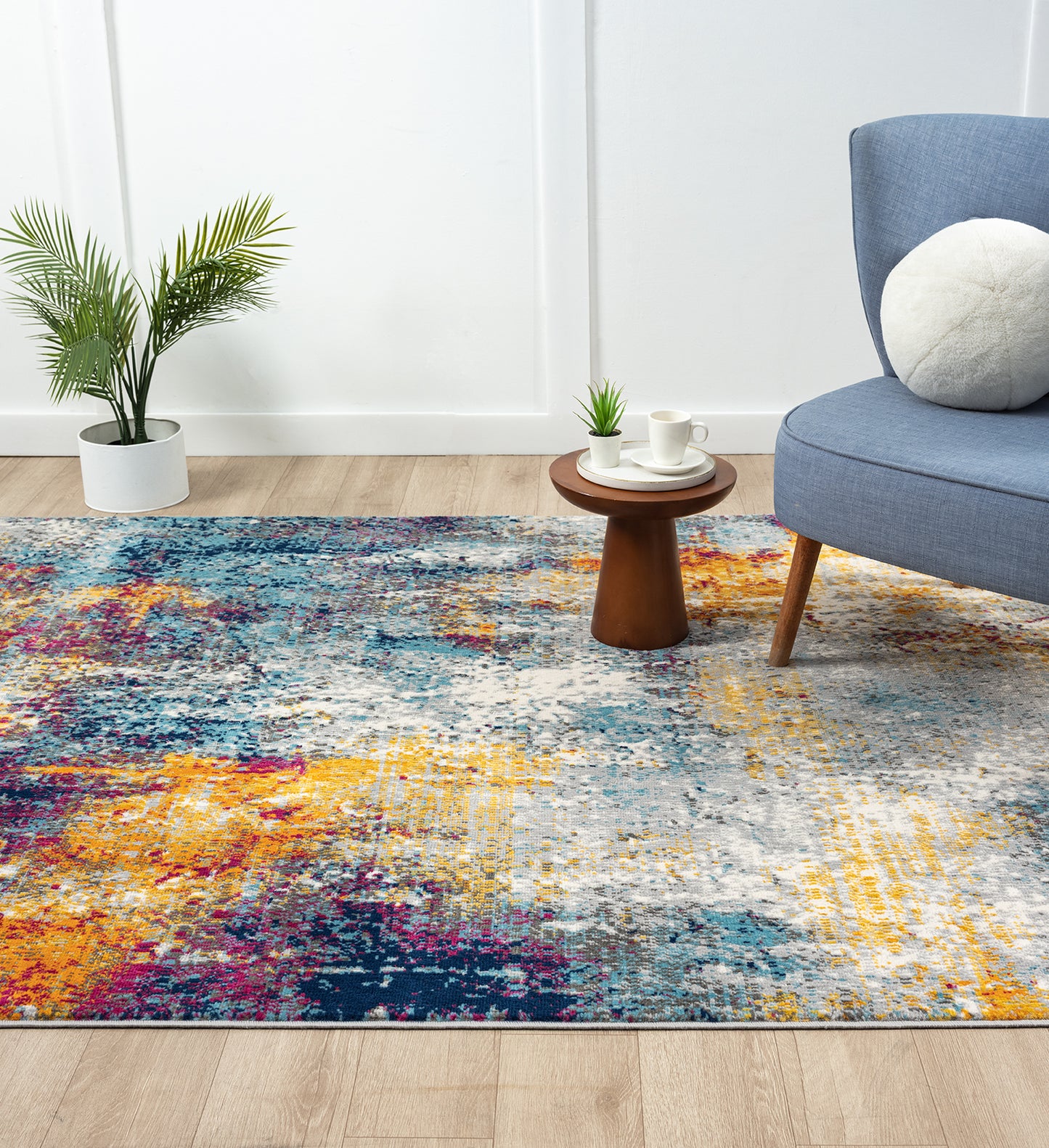 San Marino Modern Living Room Area Rug - Low Pile Abstract Design