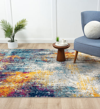 San Marino Modern Living Room Area Rug - Low Pile Abstract Design