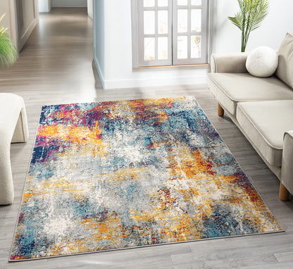 San Marino Modern Living Room Area Rug - Low Pile Abstract Design