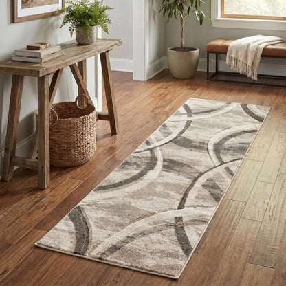 Santiago Modern Abstract Geometric Carved Rugs - Curve Design - 2 Colours Available
