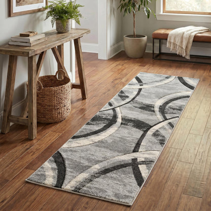 Santiago Modern Abstract Geometric Carved Rugs - Curve Design - 2 Colours Available