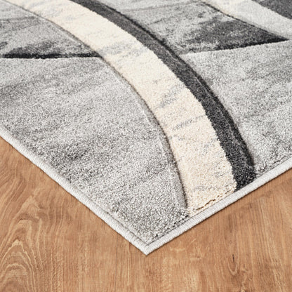 Santiago Modern Abstract Geometric Carved Rugs - Curve Design - 2 Colours Available