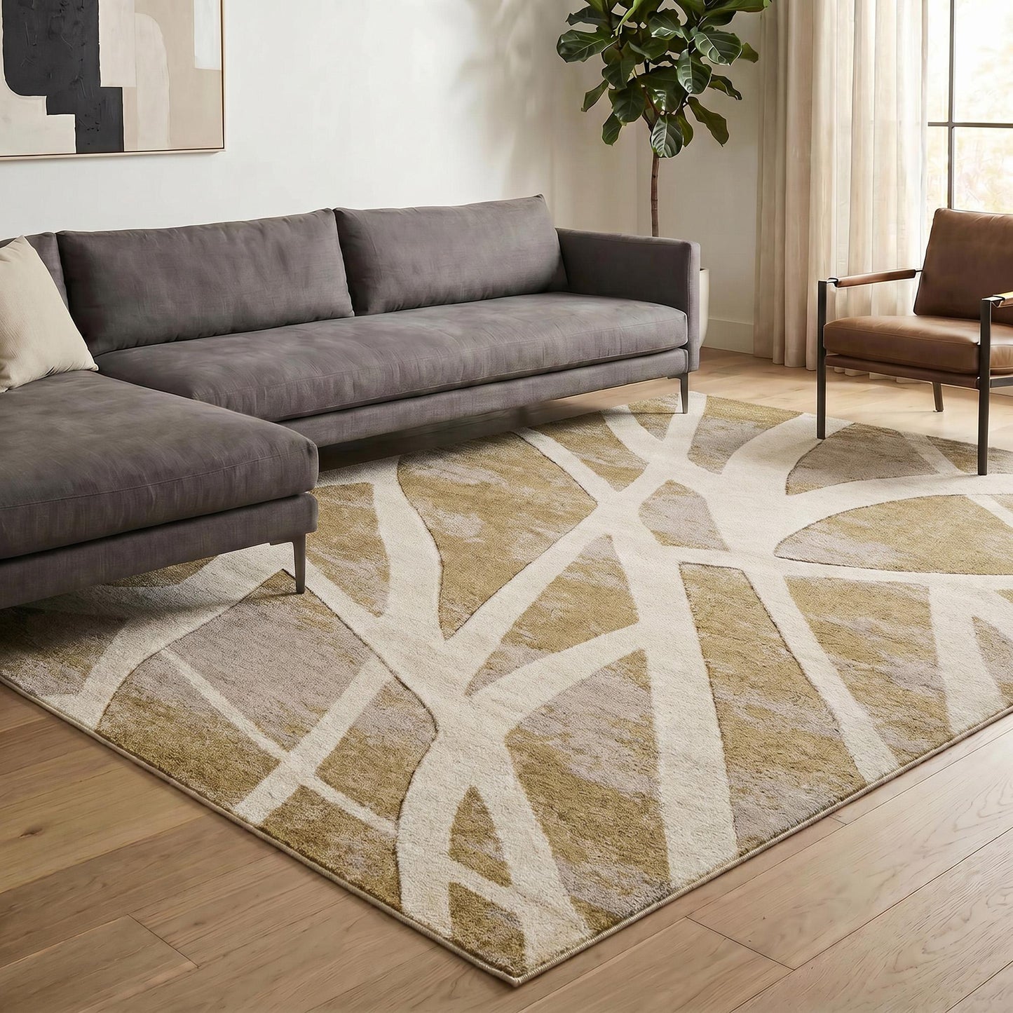 Santiago Modern Abstract Geometric Carved Rugs - Dynamic Design - 2 Colours Available