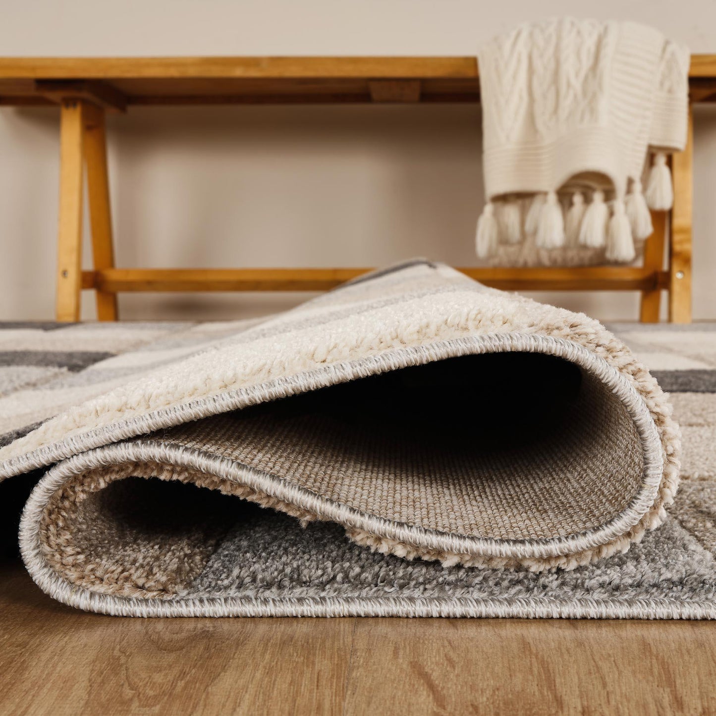 Santiago Modern Abstract Geometric Carved Rugs - Grid Design - 2 Colours Available
