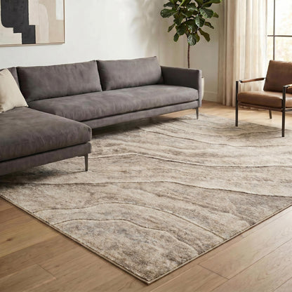 Santiago Modern Abstract Geometric Carved Rugs - Quarry Design - 2 Colours Available