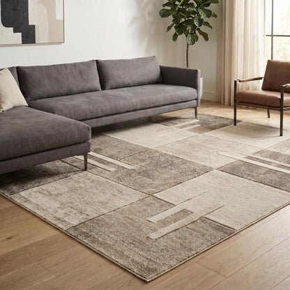Santiago Modern Abstract Geometric Carved Rugs - Blend Design - 2 Colours Available