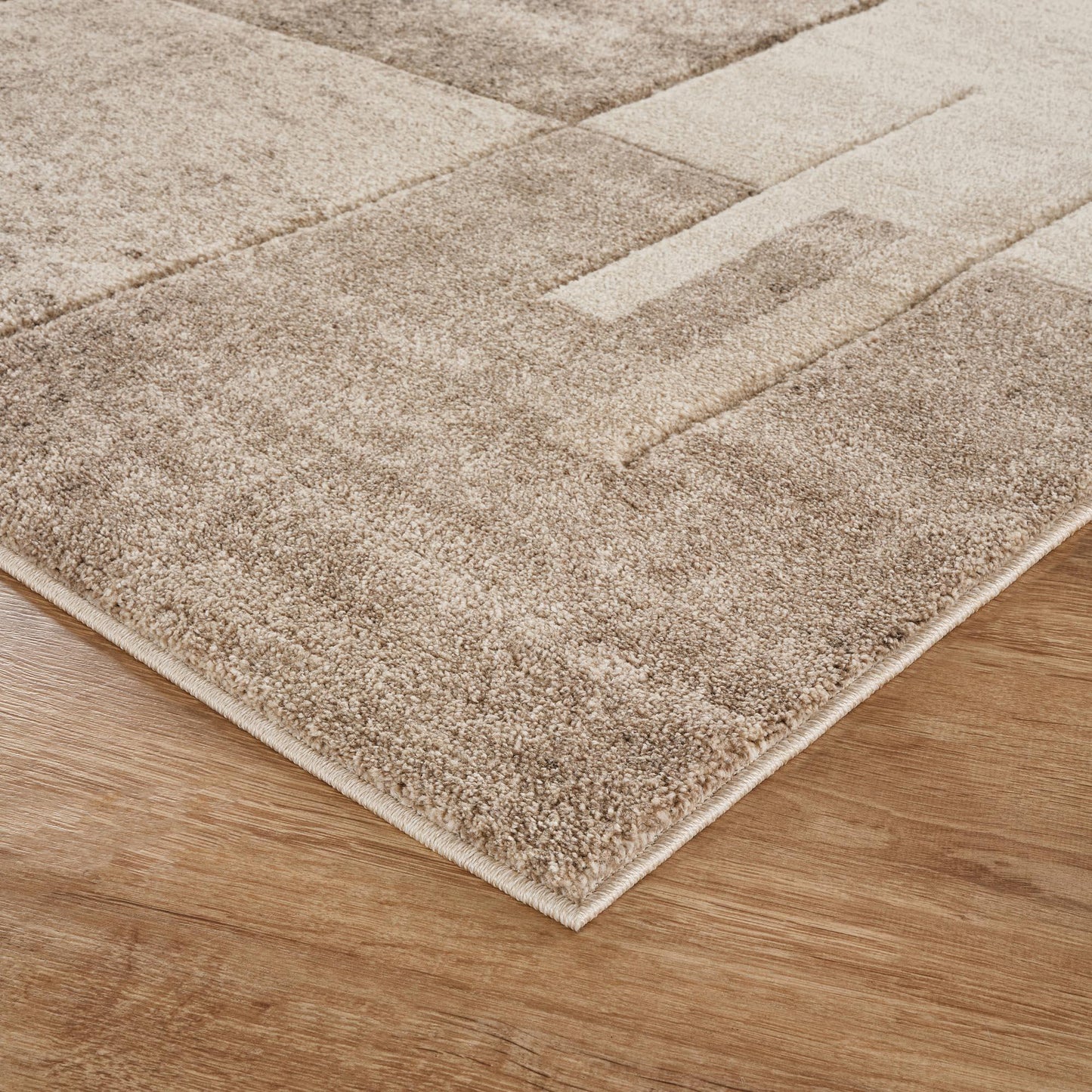 Santiago Modern Abstract Geometric Carved Rugs - Tiles Design - 2 Colours Available