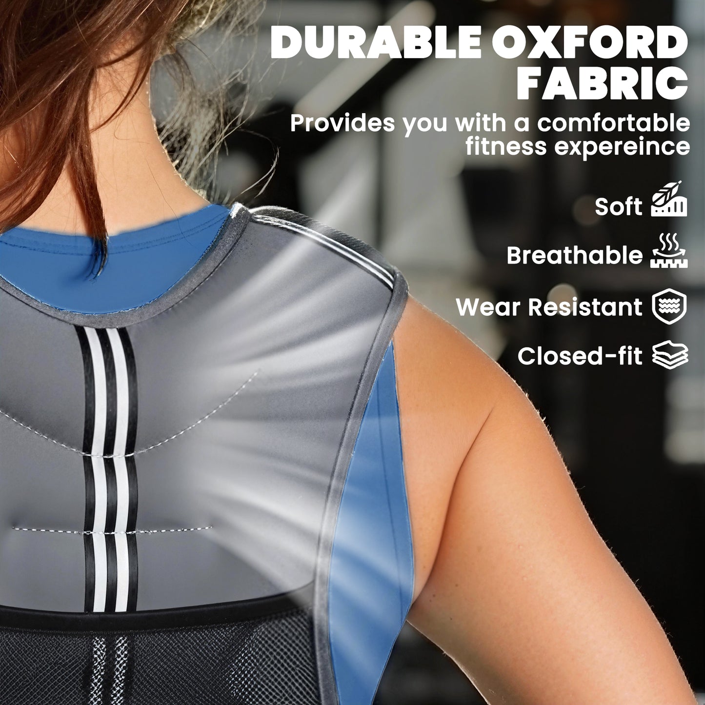 5KG Weighted Vest, Running Weight Vest with Adjustable Straps, Convenient Pocket and Reflective Strips, for Men and Women Cardio Exercise Strength Training Workout