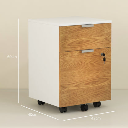 2 Drawer Filing Cabinet with Adjustable Hanging Bars for A4 and Letter