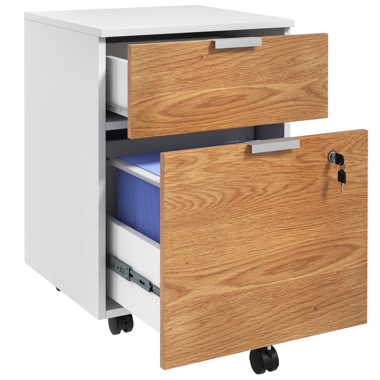 2 Drawer Filing Cabinet with Adjustable Hanging Bars for A4 and Letter