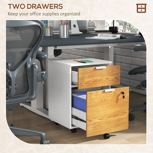 2 Drawer Filing Cabinet with Adjustable Hanging Bars for A4 and Letter
