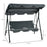 3-Seat Swing Chair Garden Swing Seat with Adjustable Canopy for Patio, Grey