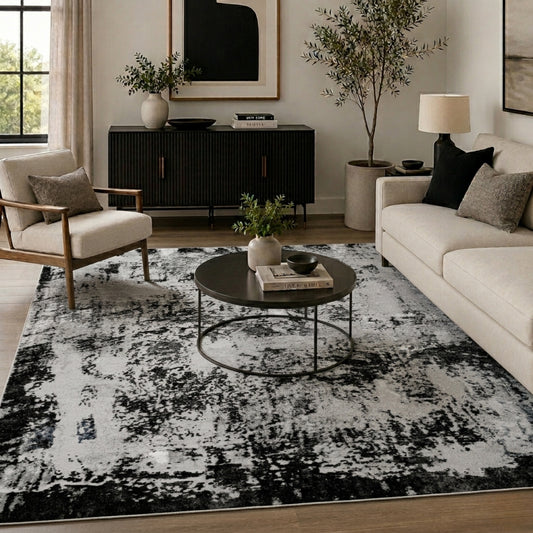 Serenity Modern Abstract Acrylic Area Rug – Contemporary Style for Living Room, Bedroom or Hallway