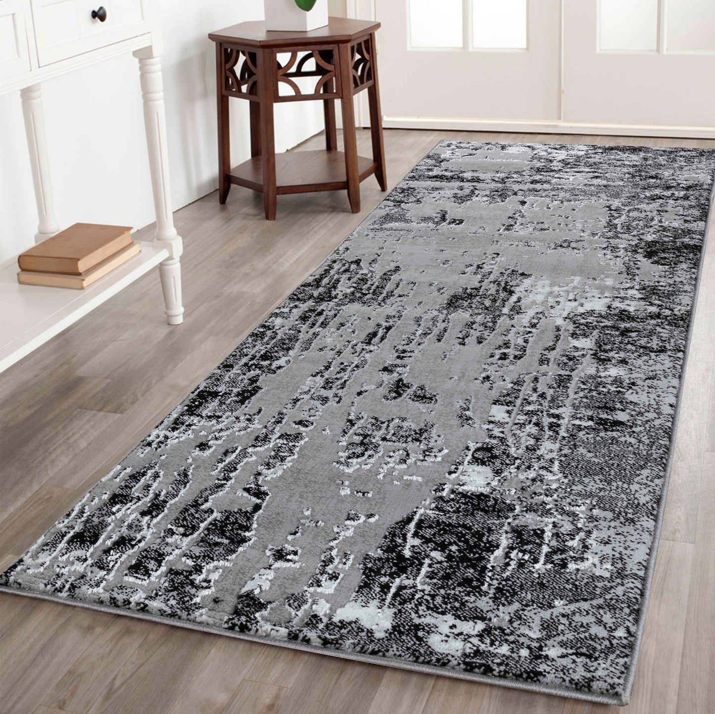 Serenity Modern Abstract Abrasion Area Rug – Contemporary Style for Living Room, Bedroom or Hallway - 3 Colours Available