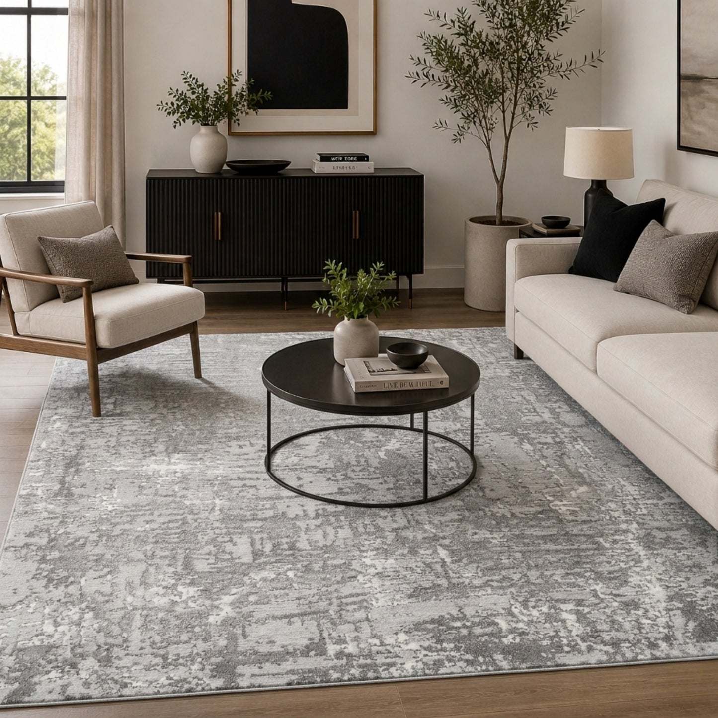 Serenity Modern Abstract Lines Area Rug – Contemporary Style for Living Room, Bedroom or Hallway - 3 Colours Available