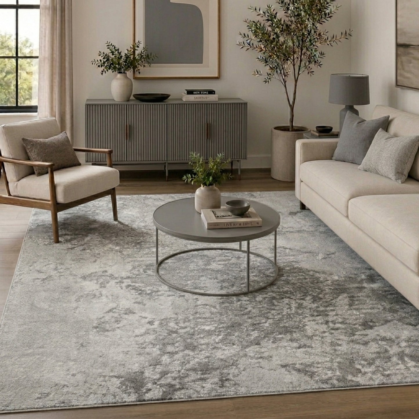 Serenity Modern Abstract Area Rug – Sprayed-Inspired Design for Living Room, Bedroom, or Hallway - 3 Colours Available