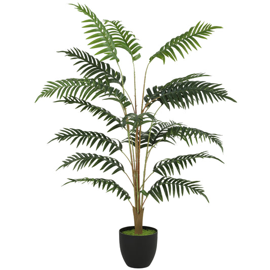 120cm Tall Artificial Fern Topiary Tree, Realistic Artificial Plant in Cement Pot, Fake Plant for Indoor Outdoor Front Porch Home Decor, Green