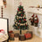 5ft Artificial Christmas Tree with LED Lights and Red Decorations