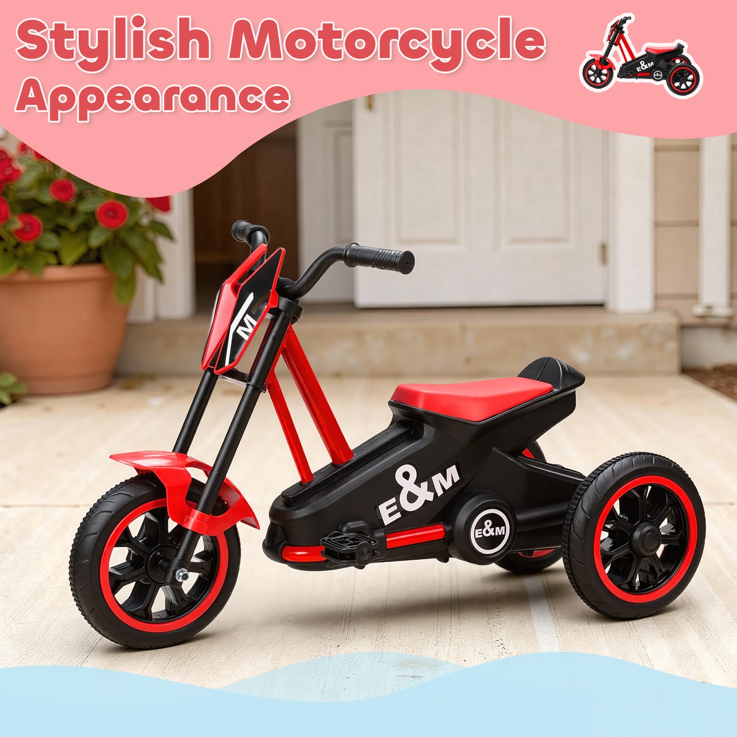 Kids Tricycle Baby Trike, 3 Wheel Toddler Balance Bike