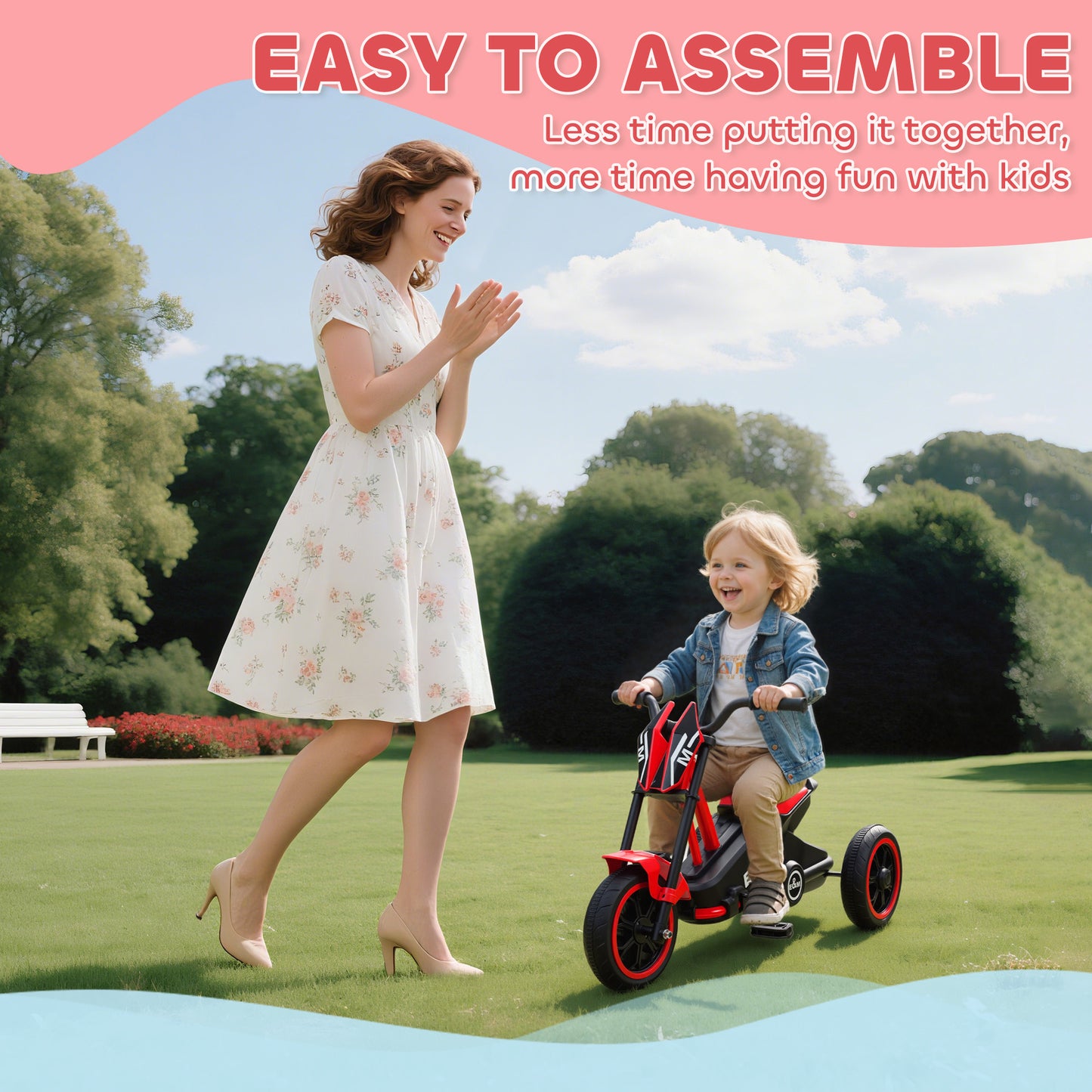 Kids Tricycle Baby Trike, 3 Wheel Toddler Balance Bike