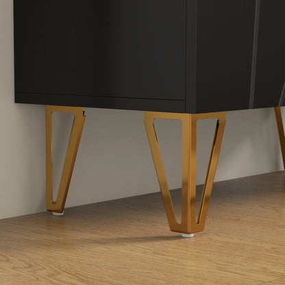 Shoe Storage Cabinet with Soft-Close Hinges and Adjust Shelves, Black