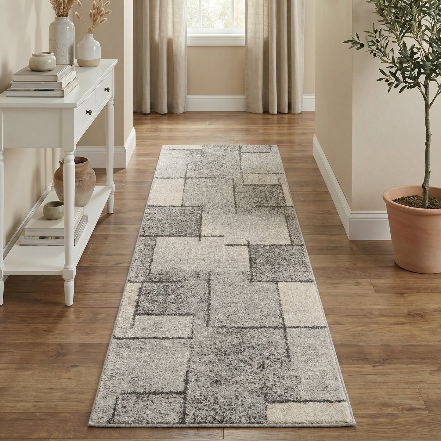 Rhodes Sketch Modern Living Room Contemporary Geometric Area Rugs - 3 Colours Available